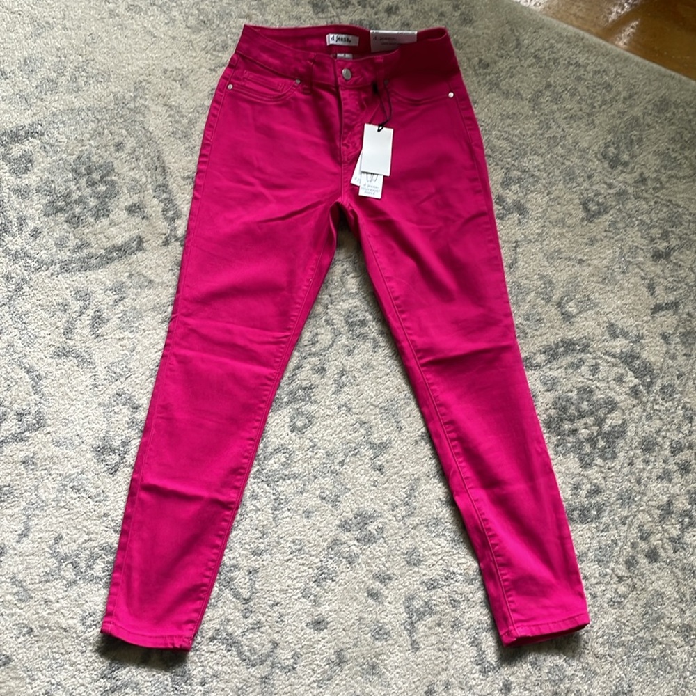 d. jeans High-Rise Skinny Jeans in Fuchsia Pink